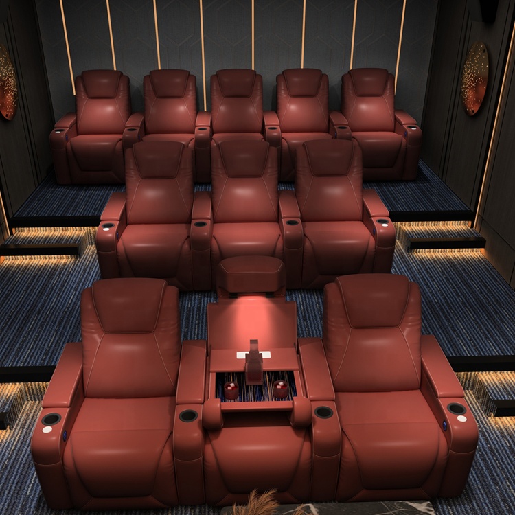 Home Cinema Recliner Chairs - -customized Home Cinema Sofa Leather Recliner