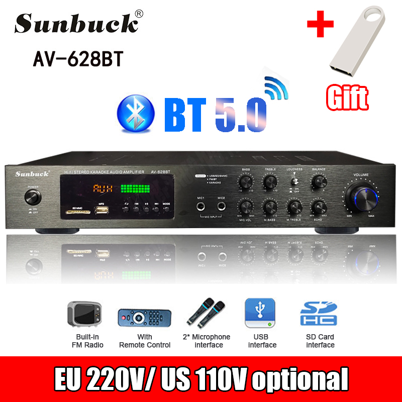 Home Cinema Heos - 110/220V 2000W Bluetooth Power Amplifier Audio