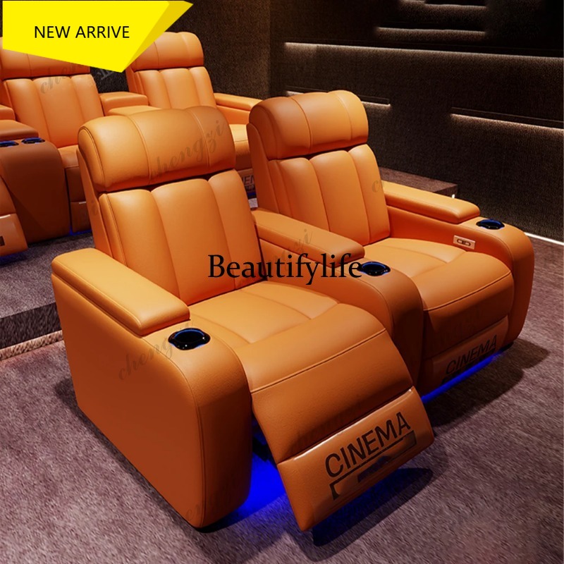 Home Cinema Recliner Chairs - G153 Luxury Genuine Leather Electric Recliners