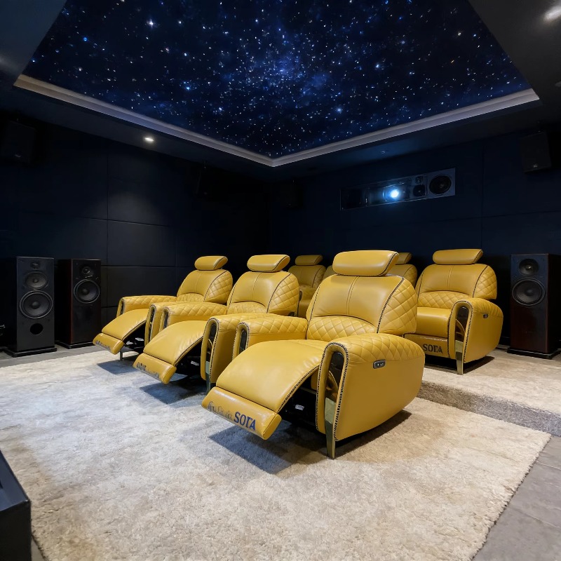 Home Cinema Recliner Chairs - Vip Single Leather Reclining Sofa Chair