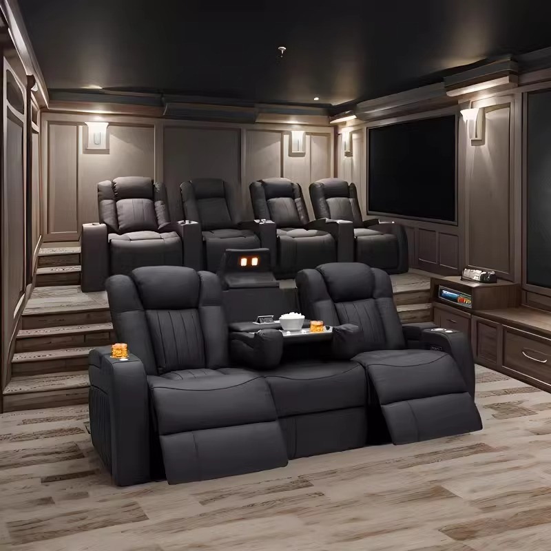 Home Cinema Recliner Chairs - Leather Recliner Sofa Sets Power Recliner
