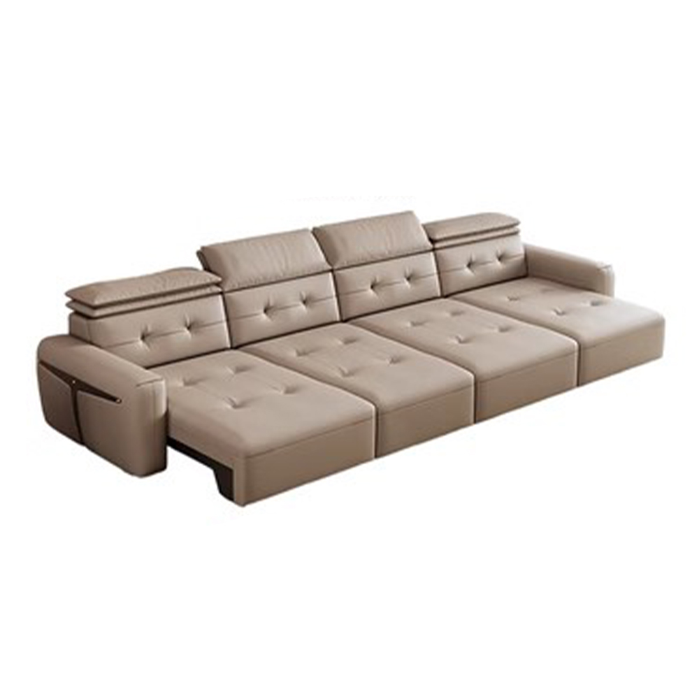 Home Cinema Room - MINGDIBAO Genuine Leather Electric Convertible Sofa