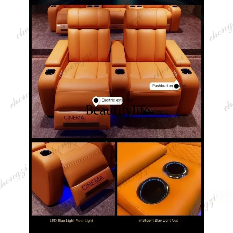 01A Luxury Genuine Leather Ele - Home Cinema Recliner Chairs recension och pris