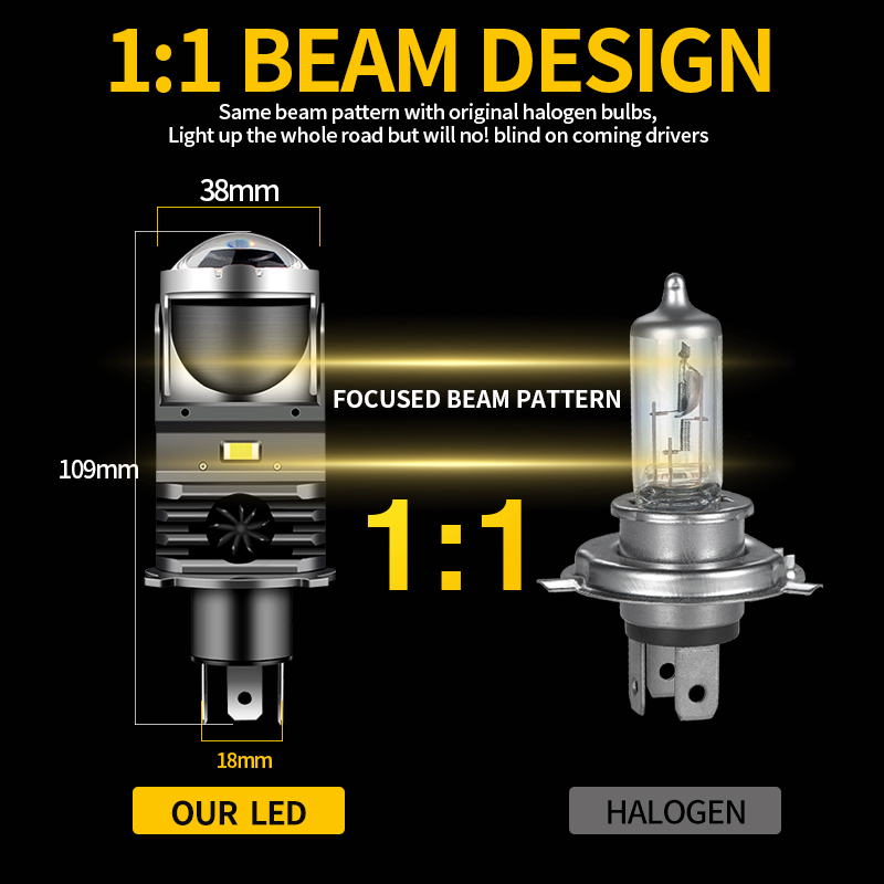 1pc H4 LED Projector Headlight - Projector Lamp Replacement recension och pris