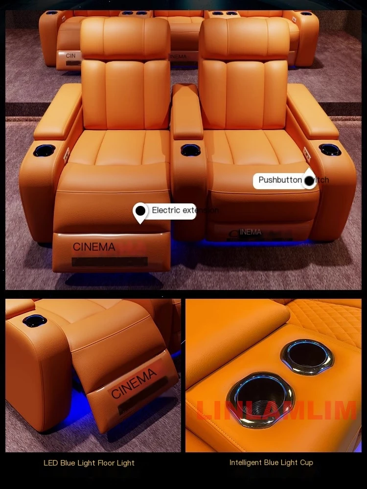 Linlimlam Luxury Genuine Leath - Home Cinema Recliner Chairs recension och pris