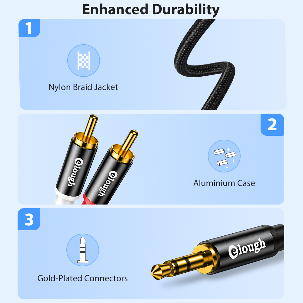 Elough RCA Cable AUX RCA Speak - Home Cinema Heos recension och pris