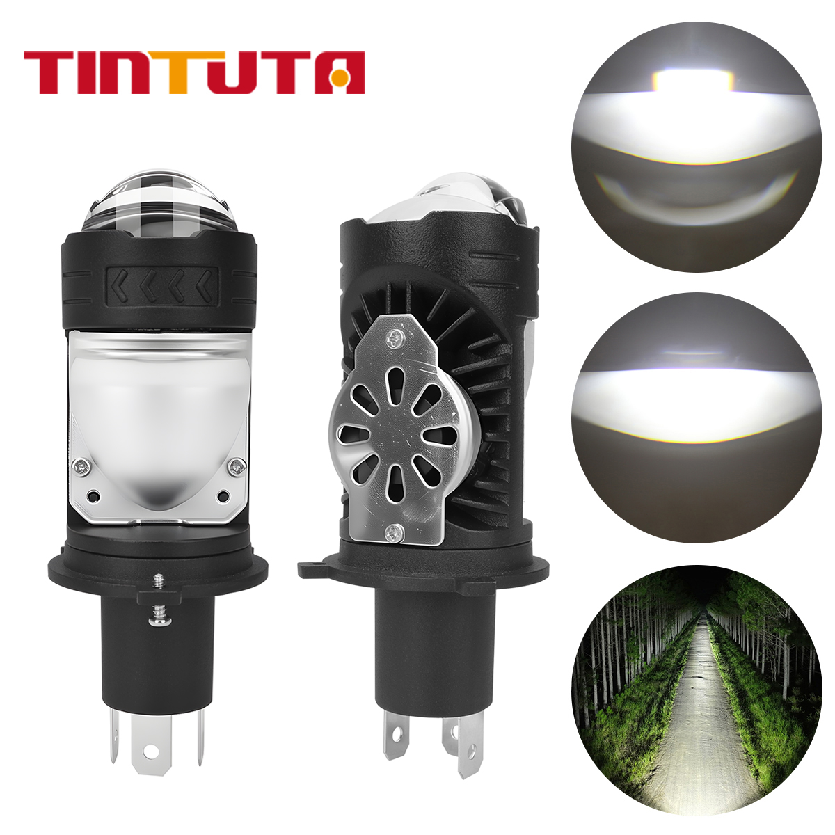 1/2pcs H4 LED Motorcycle Headl - Projector Lamp Replacement recension och pris