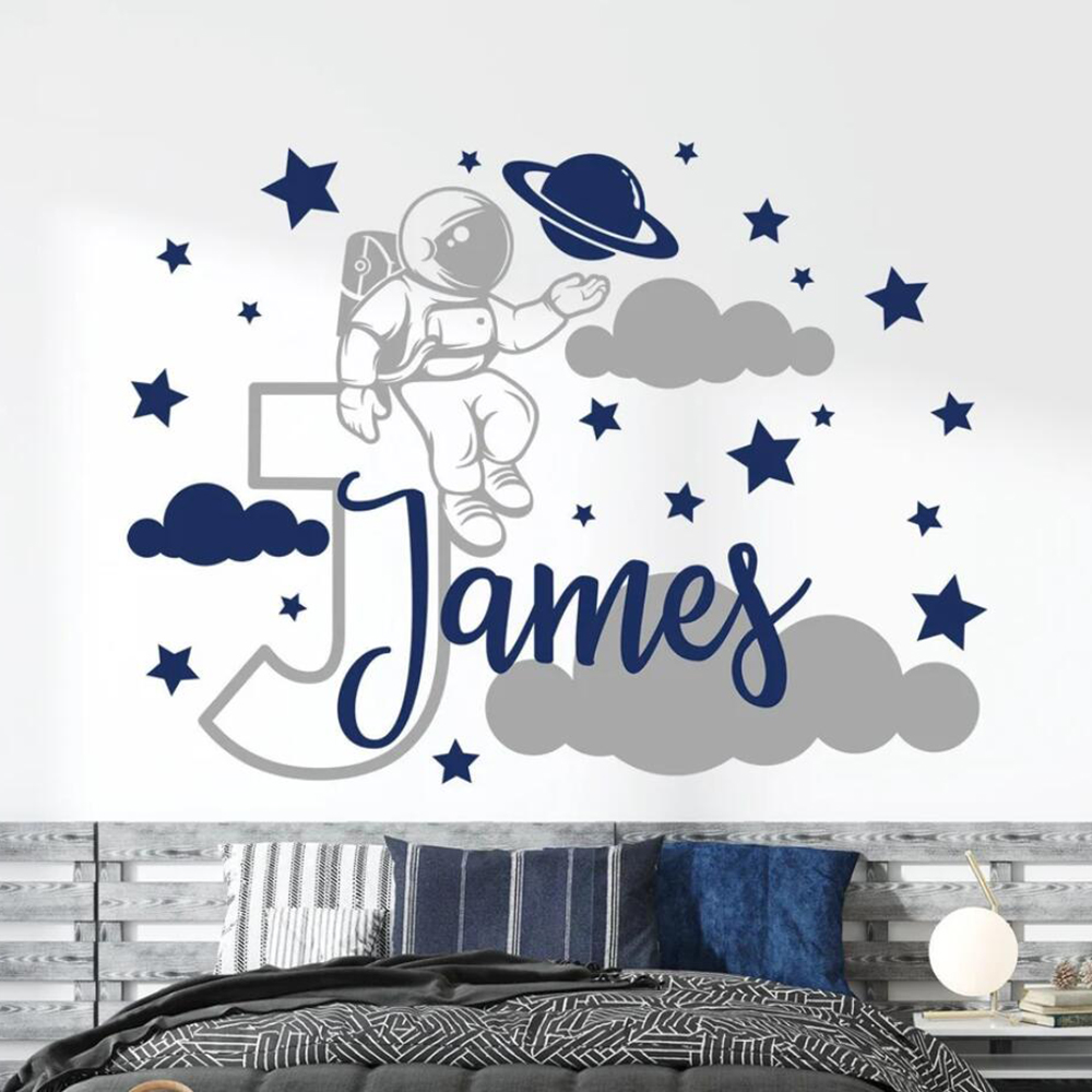 Custom Name Cartoon Space Astr - Home Cinema Room recension och pris