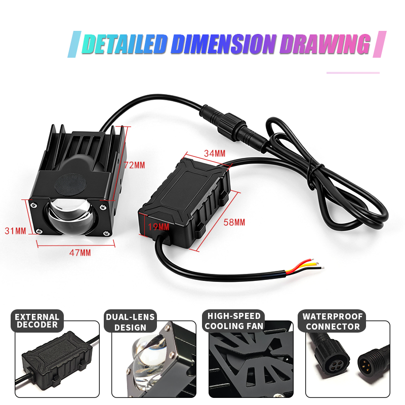 Car Front Headlight Led Work L - Projector Lamp Replacement recension och pris