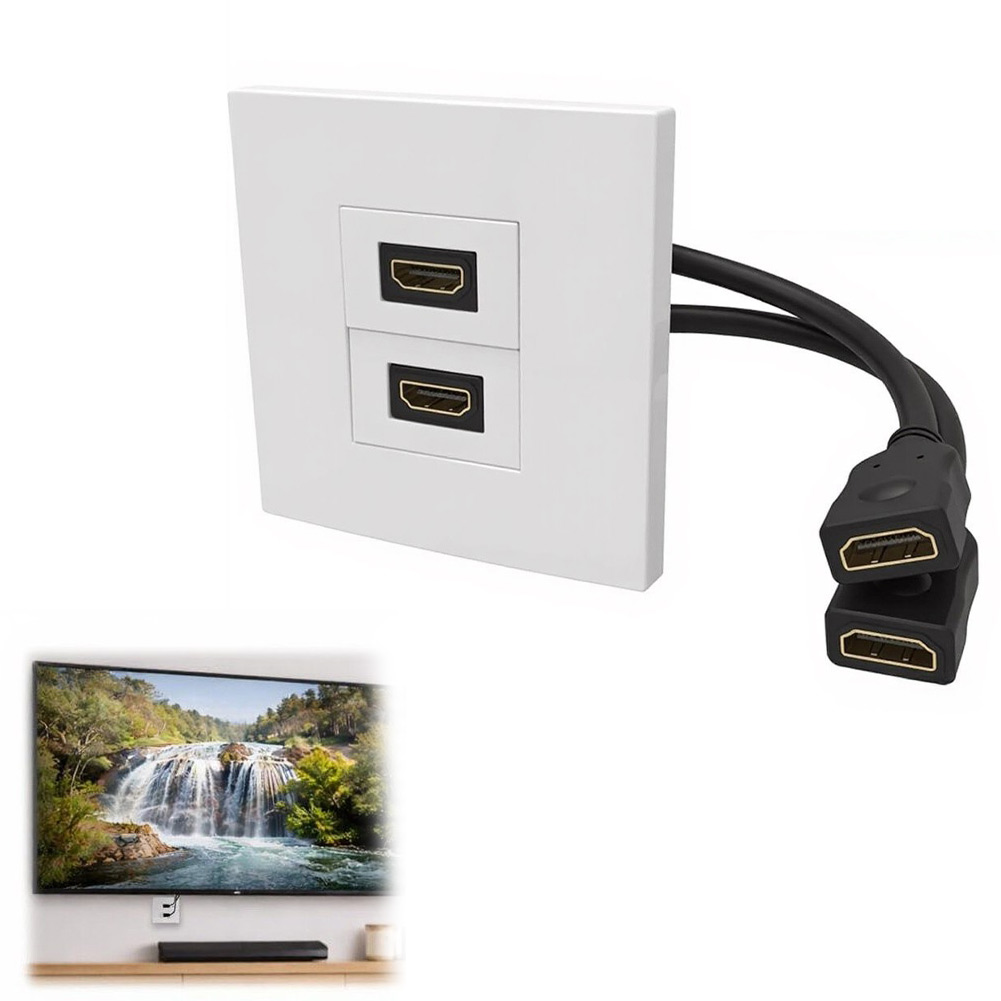 Dual-Port Wall Plate Faceplate - Home Cinema Gaming recension och pris
