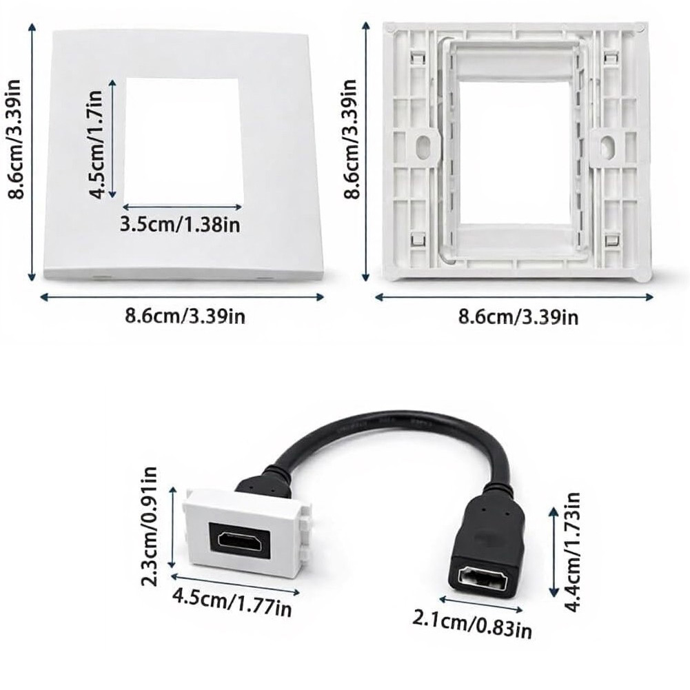 Dual-Port Wall Plate Faceplate - Home Cinema Gaming recension och pris