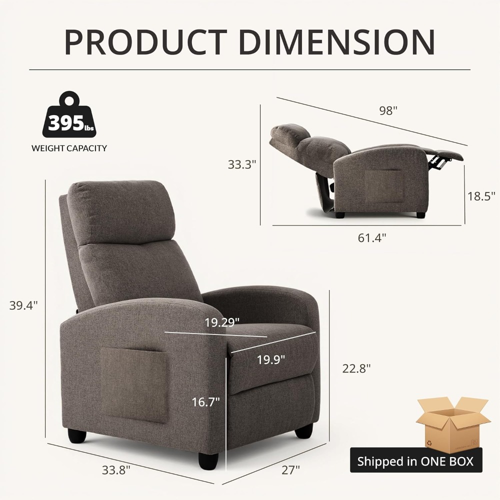 Modern Manual Push Back Reclin - Home Cinema Recliner Chairs recension och pris