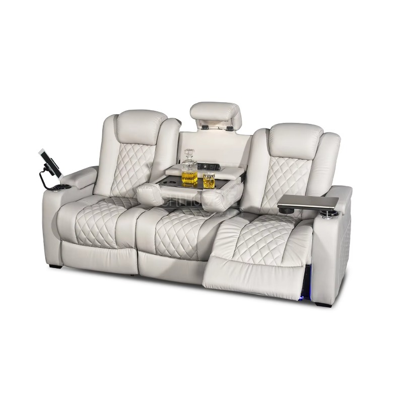 White Color 3seater Electric C - Home Cinema Recliner Chairs recension och pris