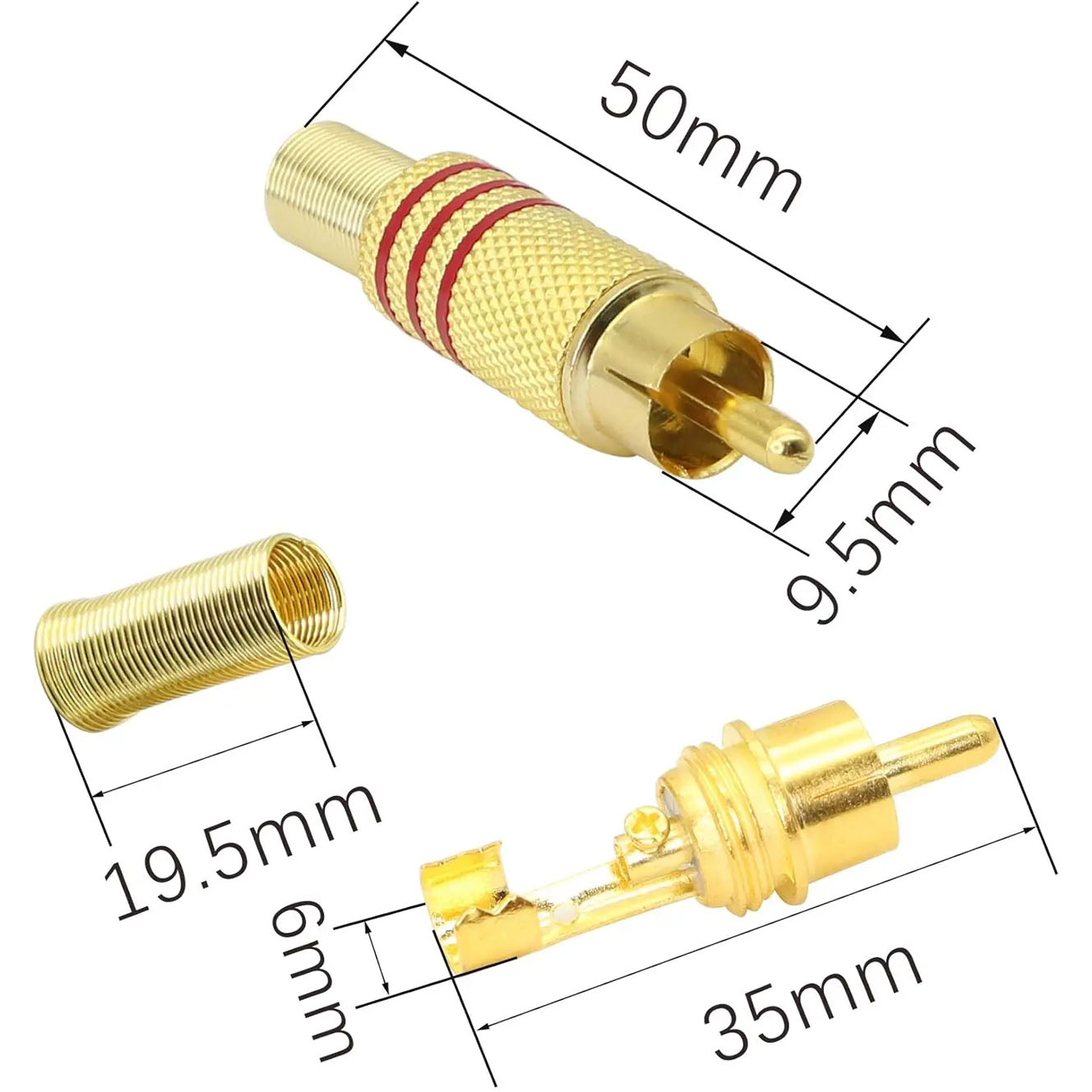 4PCS RCA Plug Gold Plated Sold - Home Cinema Heos recension och pris