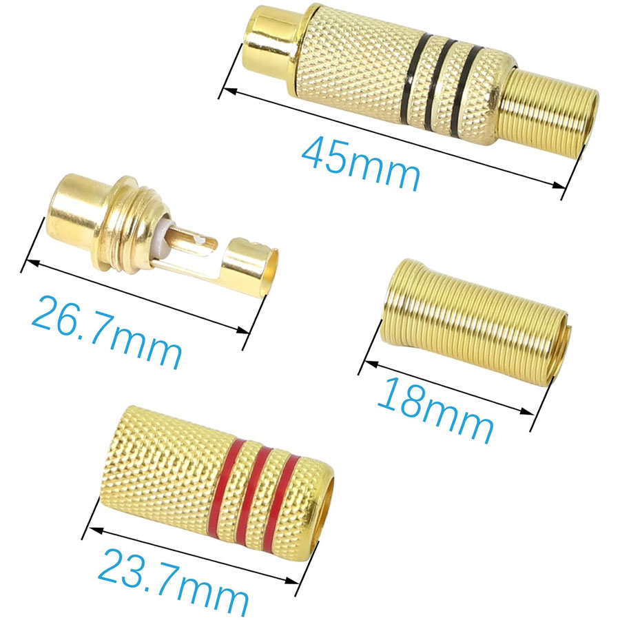 4PCS RCA Plug Gold Plated Sold - Home Cinema Heos recension och pris